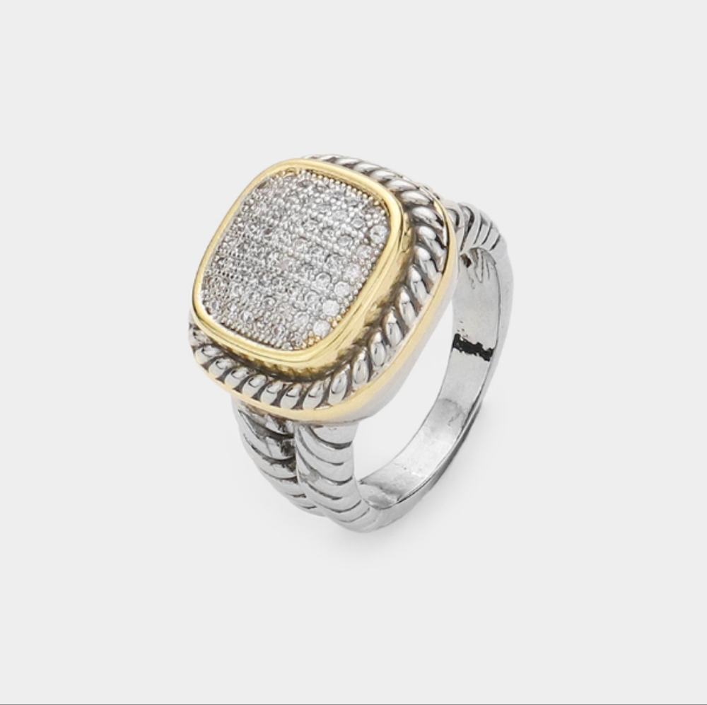 CZ Stone Square Ring